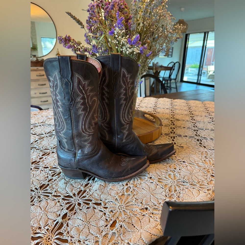 Lucchese Dark Brown Heeled Boots